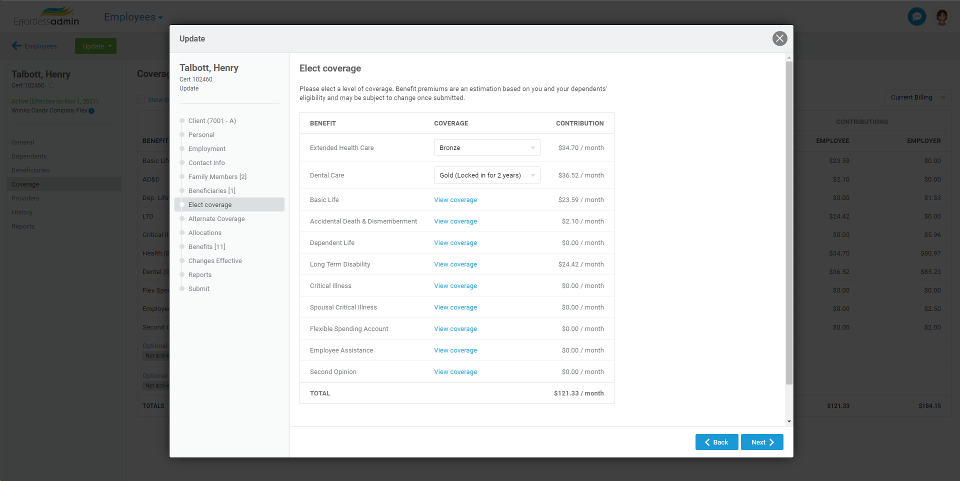 screenshot of Effortless Admin